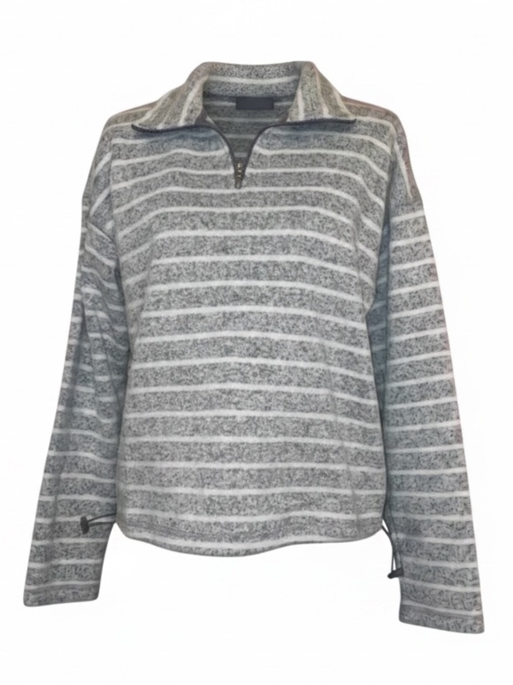 THREAD & SUPPLY Horizontal Striped Pullover Gray and White SIZE LARGE